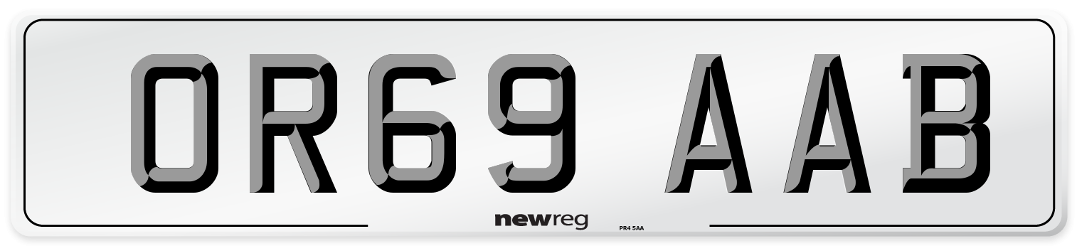 OR69 AAB Number Plate from New Reg